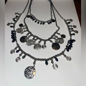 Harley Davidson Motorcycle layered charm necklace